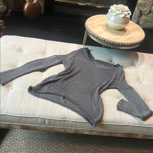 Helmut Lang Grey Linen Blend Lightweight Sweater 
Size Petite